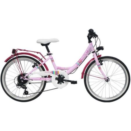 Vélo enfant VTC 20" Fille - 6 Vitesses - Dérailleur Shimano - Freins V-Brake + équipement City