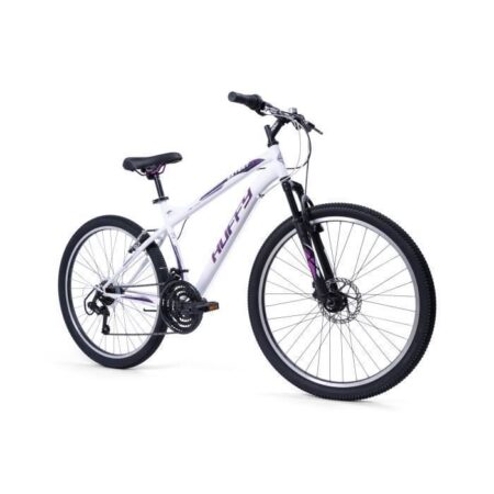 Velo VTT Huffy Extent pour filles 26" Semi-Rigide Vélo de montagne - Shimano 18 vitesses - Blanc - 13ans+